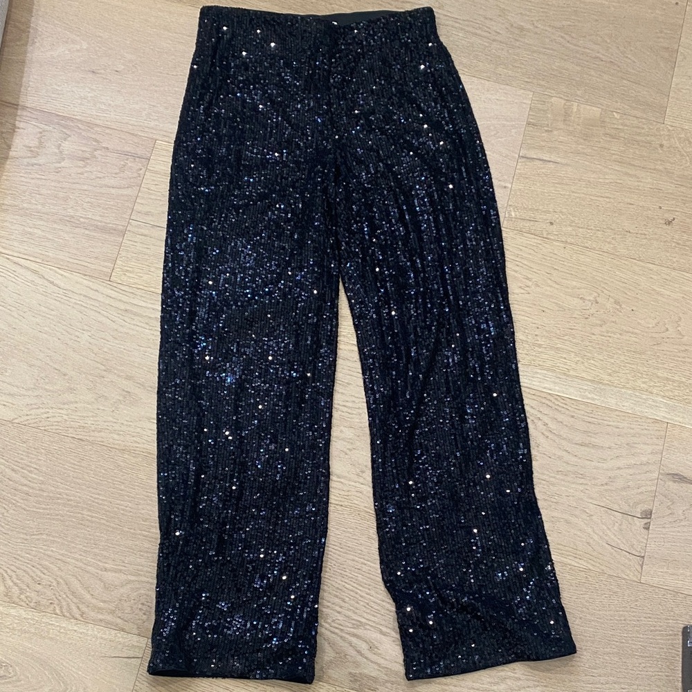 H&M Black Sequin Trousers